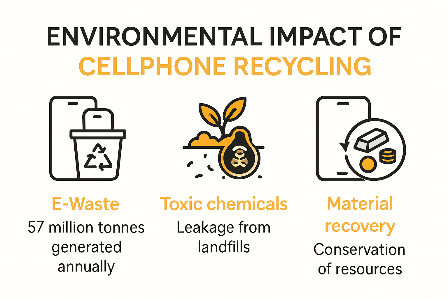 Infographic on environmental impact of cellphone recycling