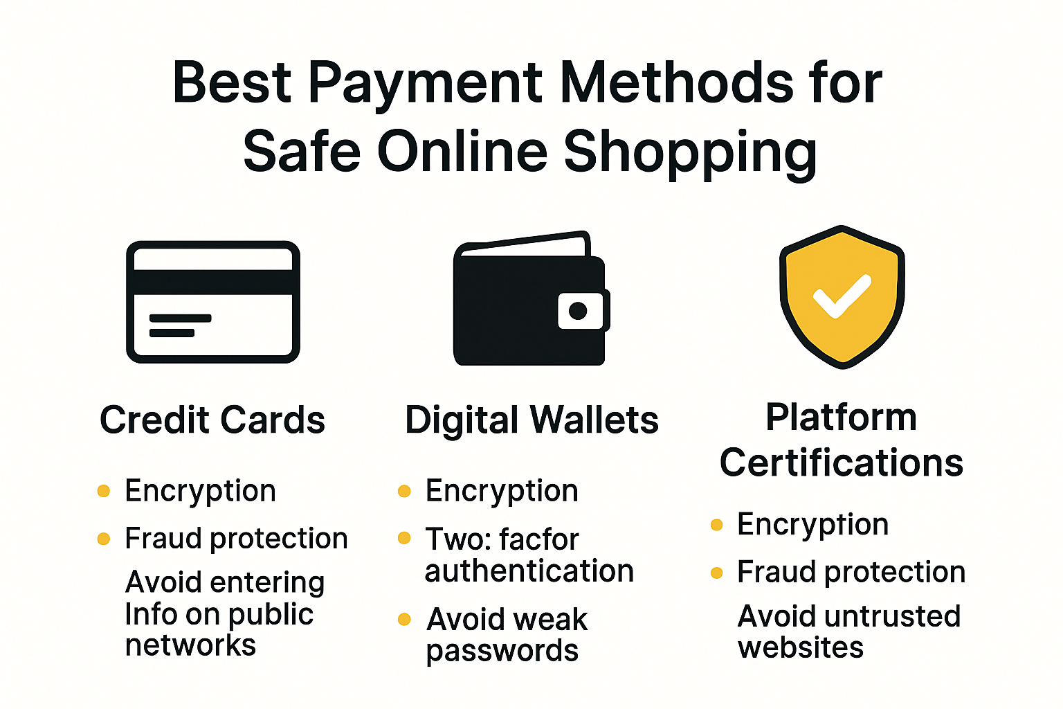 Comparison of secure online payment methods infographic