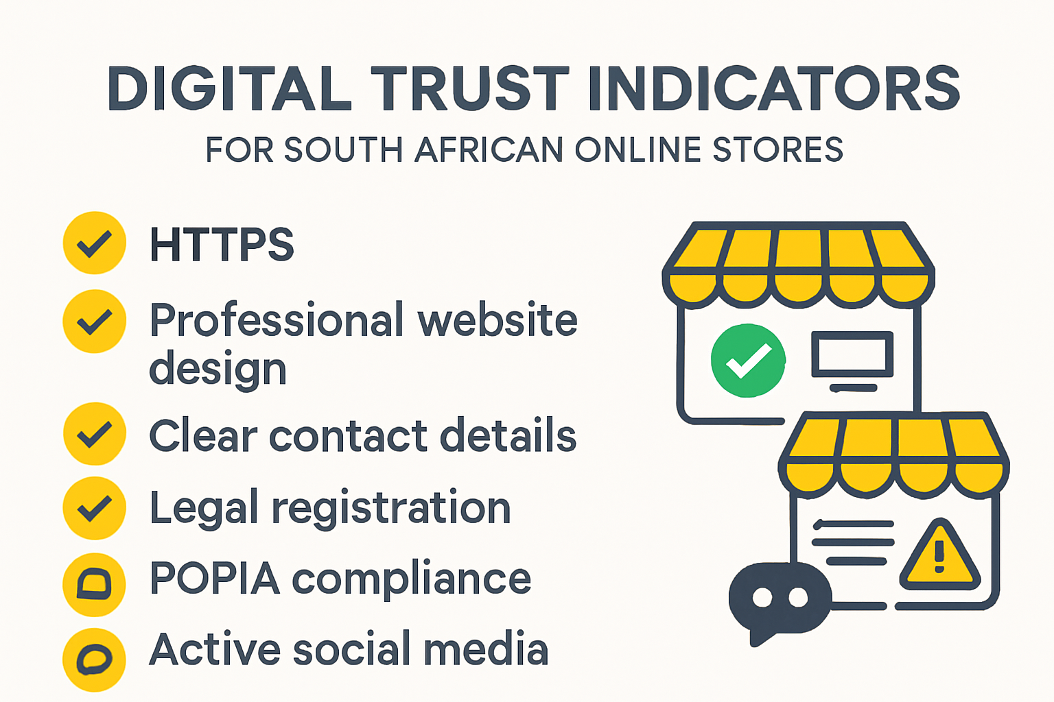 Infographic showing indicators of secure online stores