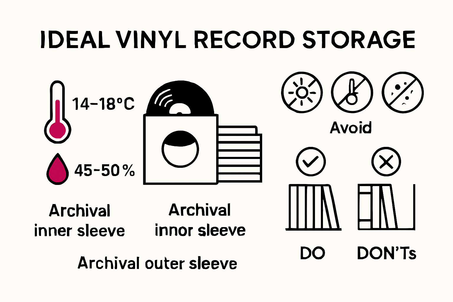 Infographic of best vinyl storage practices