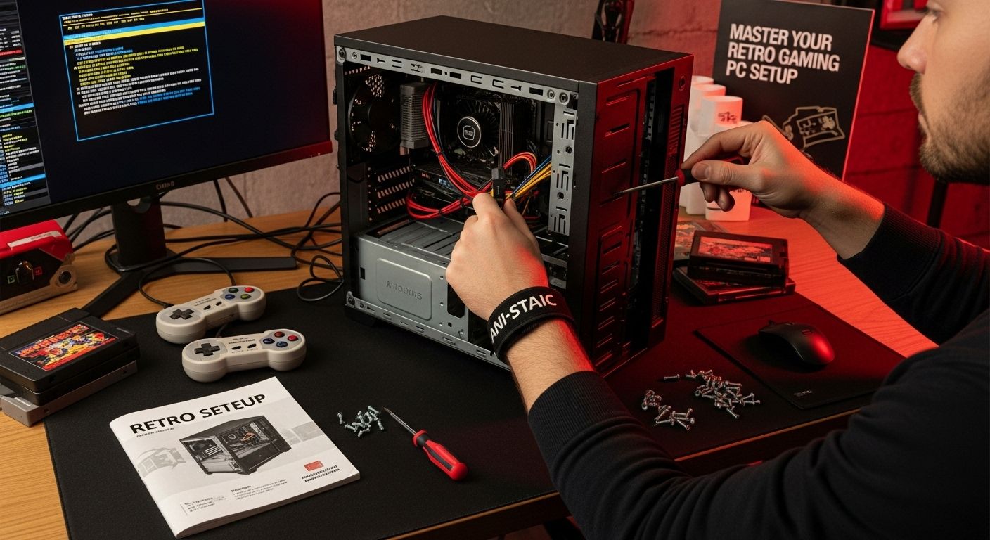 retro gaming pc setup