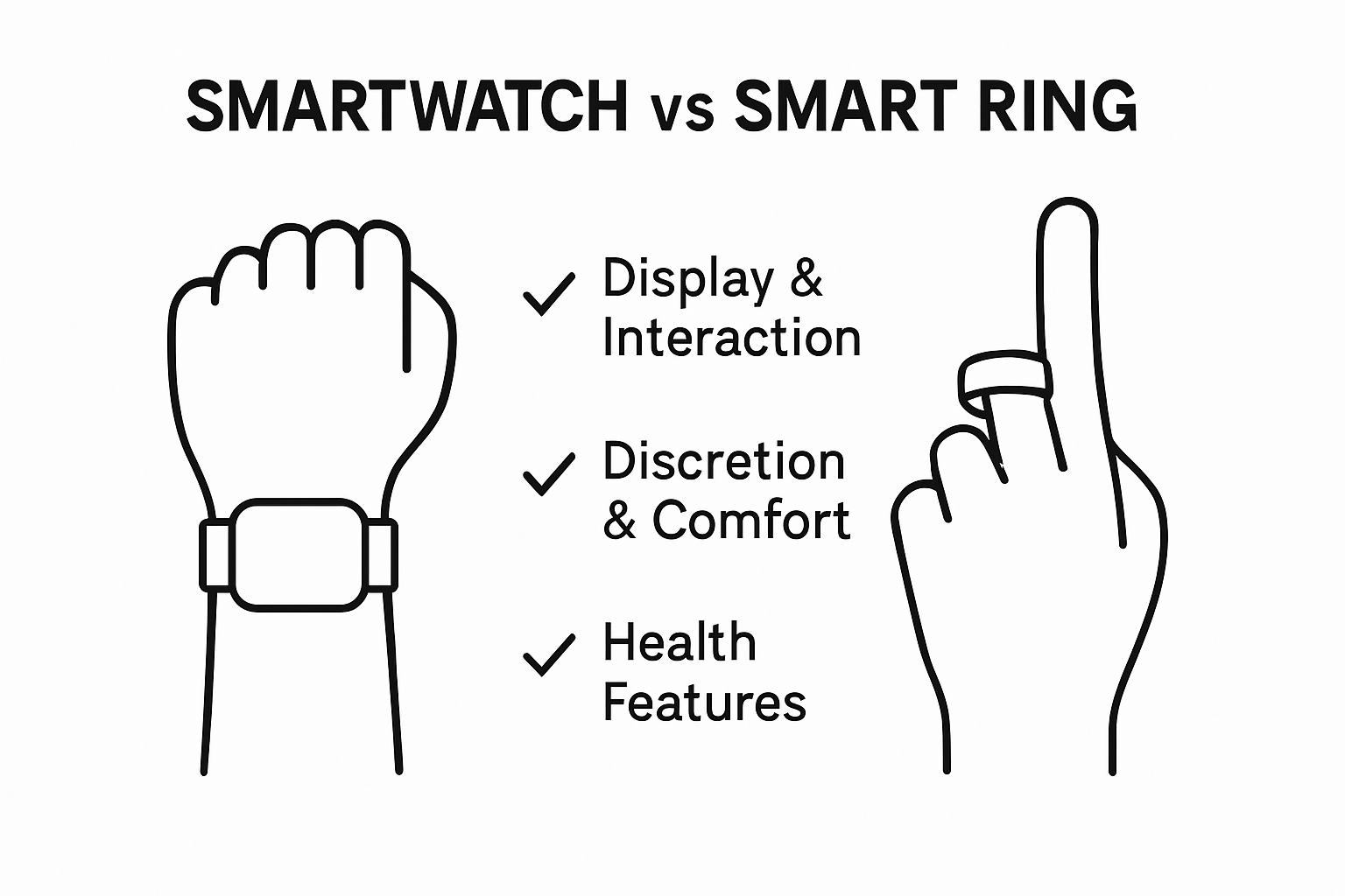 Smartwatch vs Smart Ring key differences visual comparison