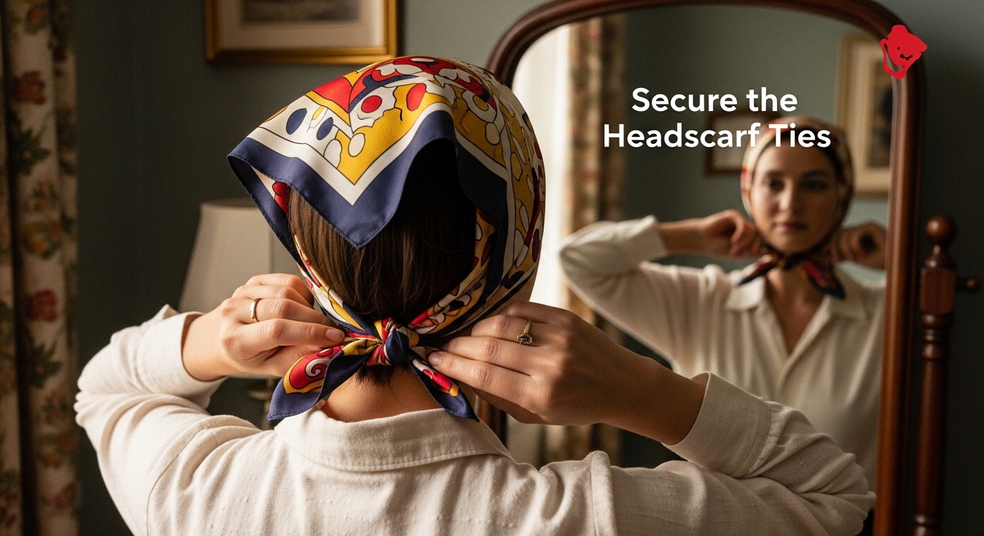 secure headscarf nape step