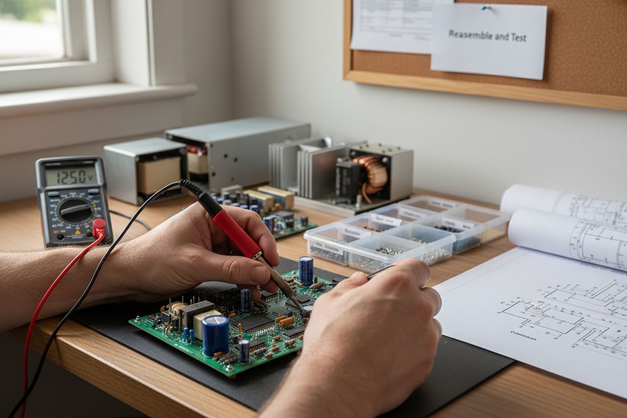 stereo system reassembly soldering