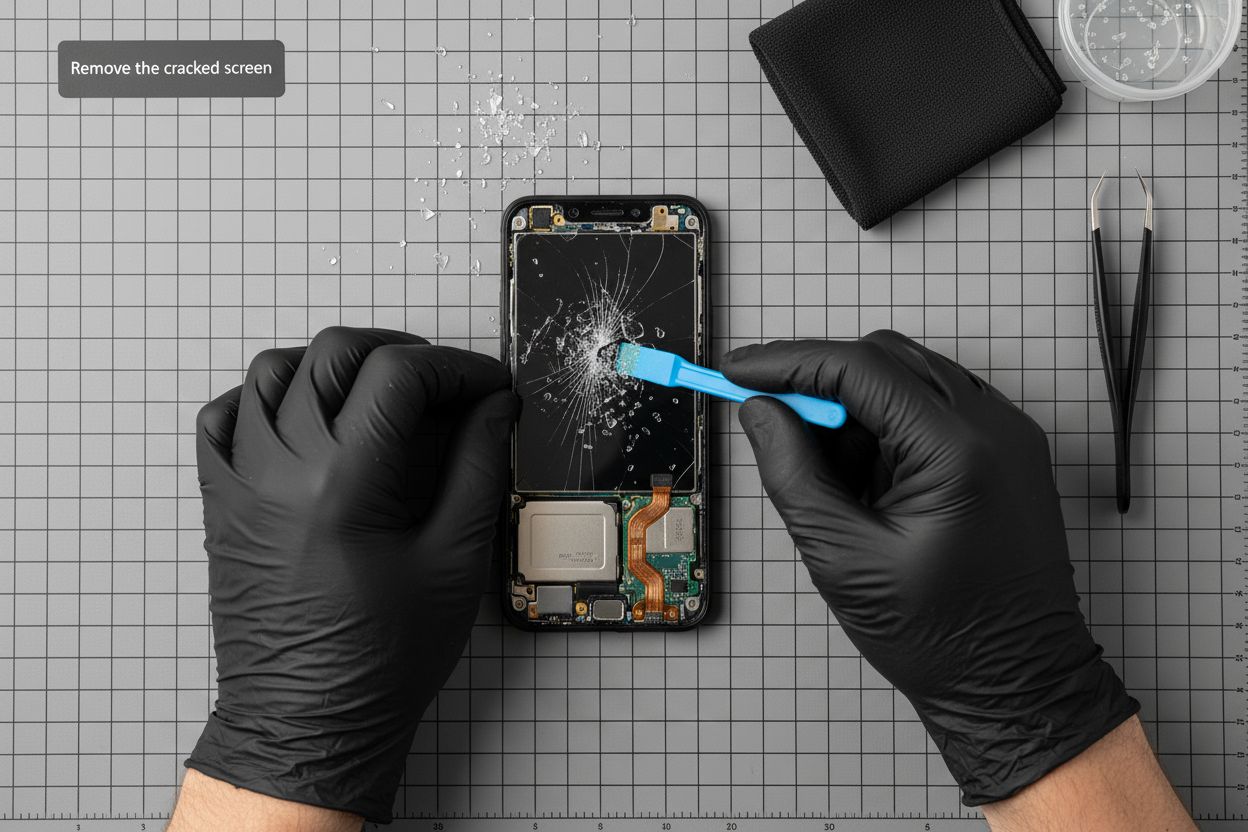 removing cracked phone screen