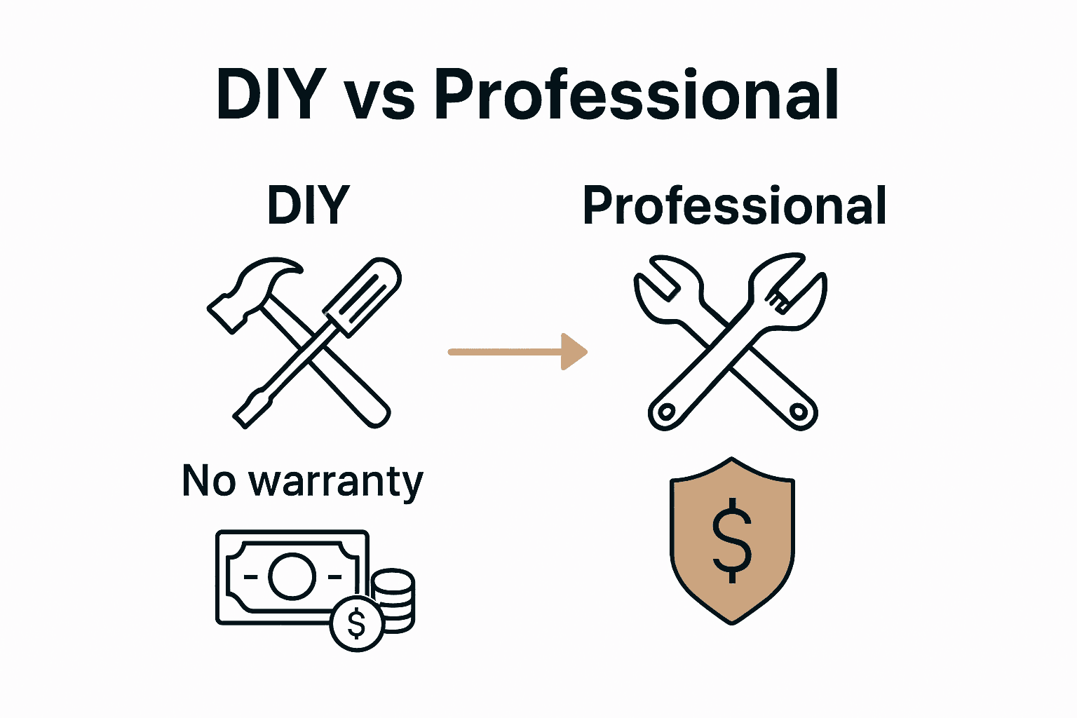 Infographic comparing DIY and professional phone screen repairs.