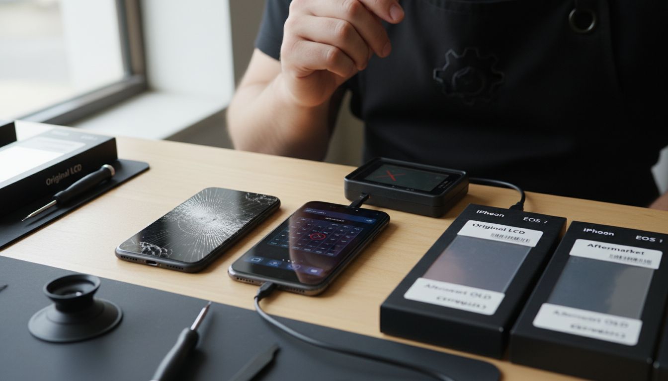 damaged iPhone X screen