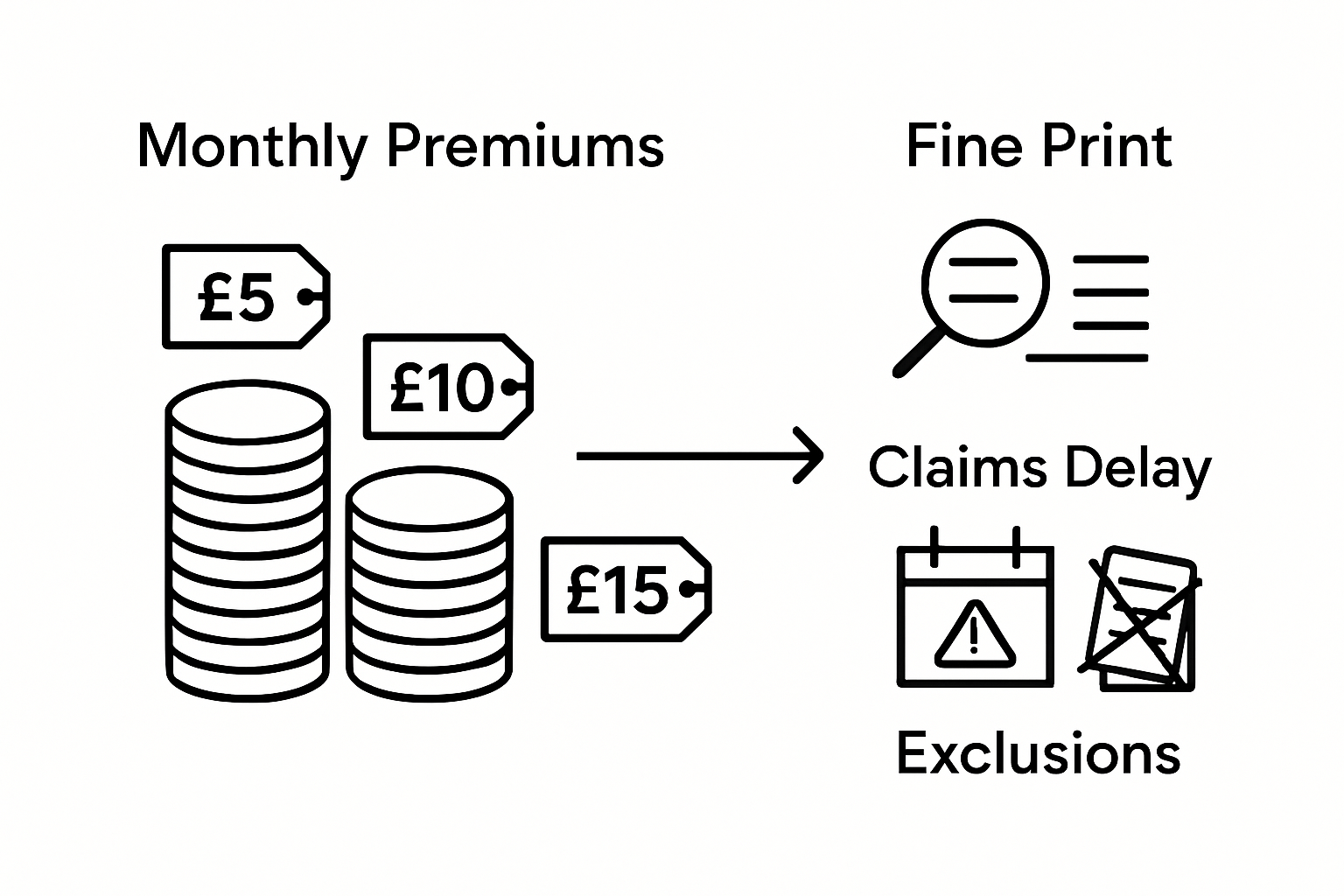 Infographic comparing insurance costs and pitfalls