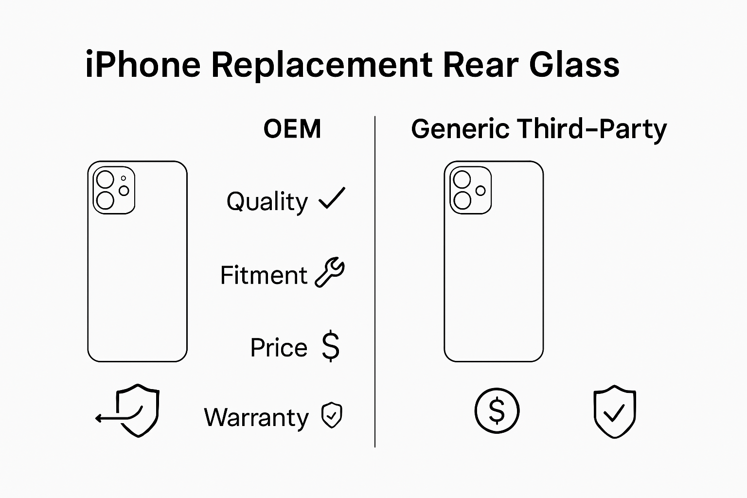 OEM versus third-party iPhone glass infographic