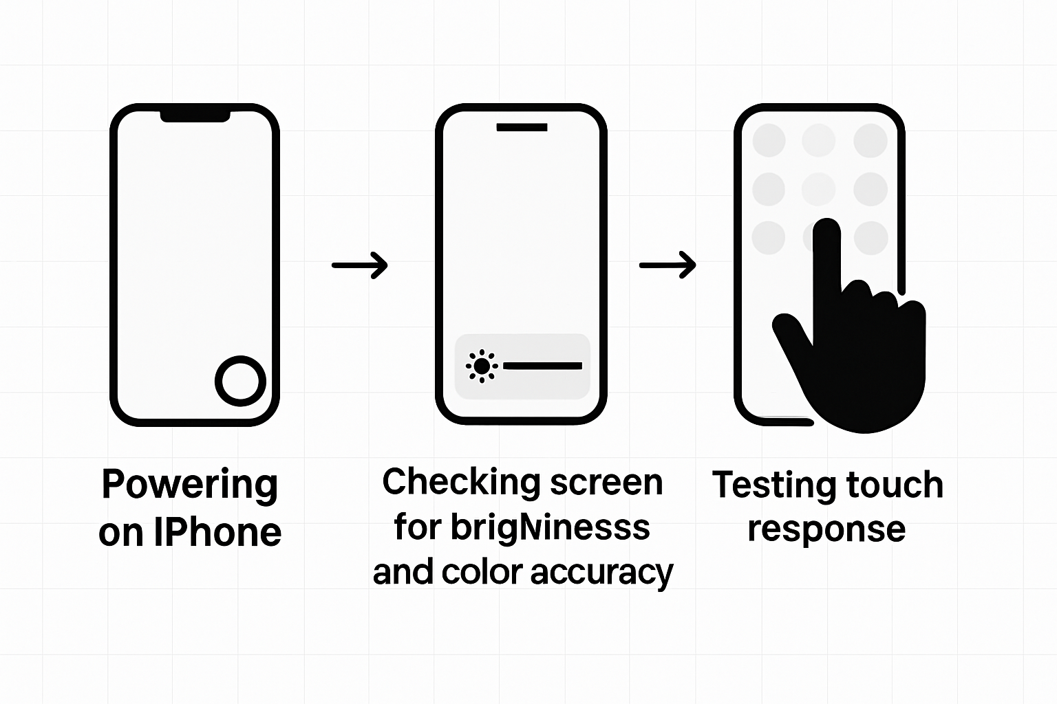 Infographic testing iPhone screen after replacement