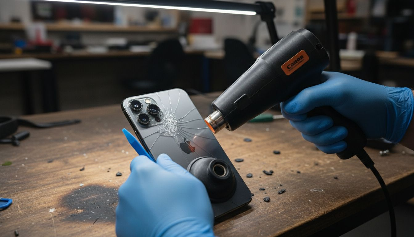 Heating and detaching iPhone 12 Pro Max back glass