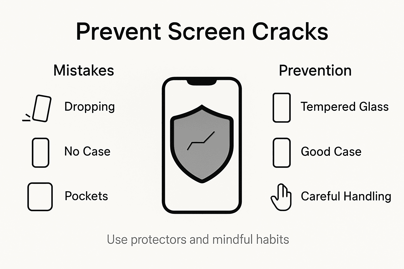 Infographic for phone screen crack prevention tips