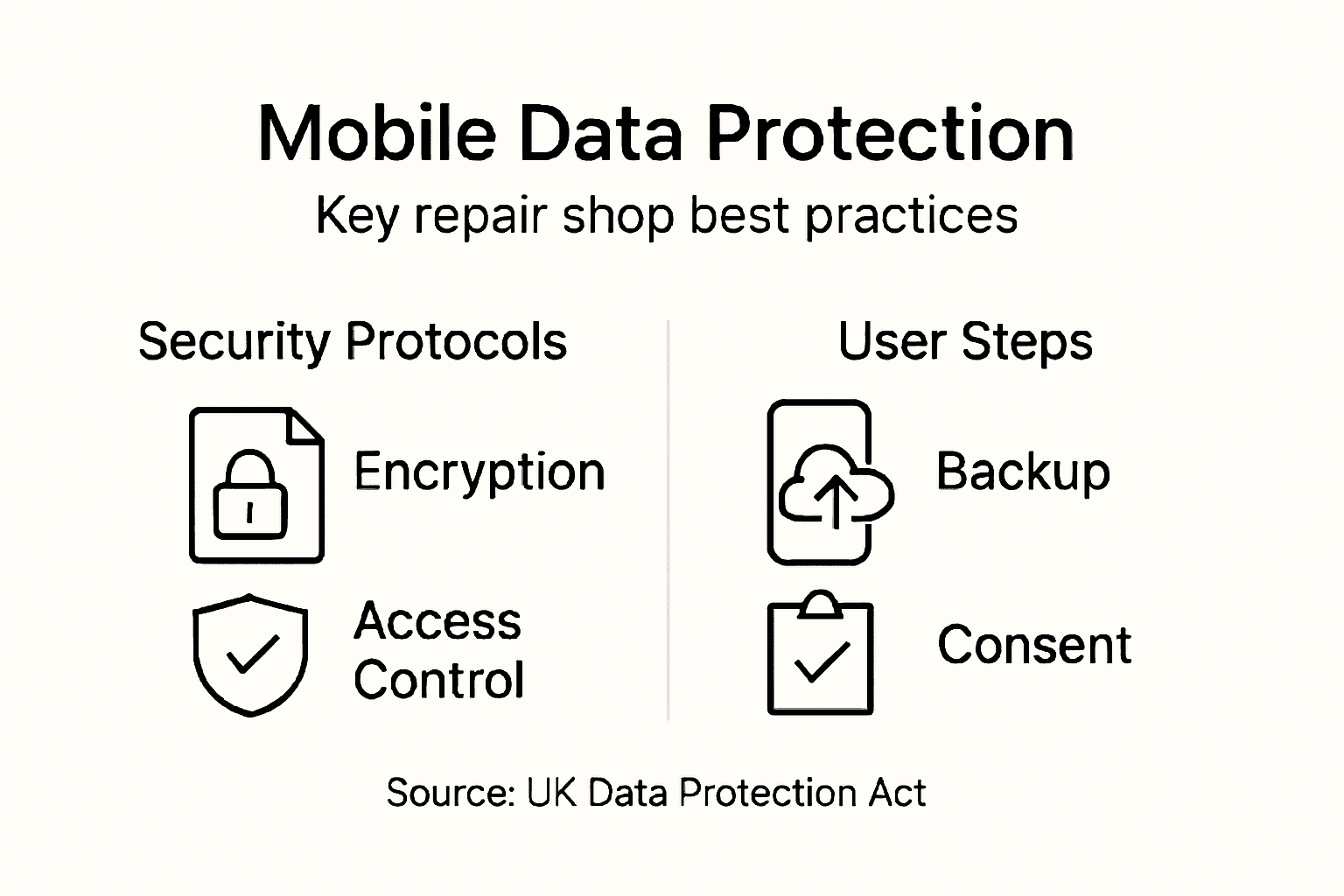 Infographic showing mobile data protection strategies