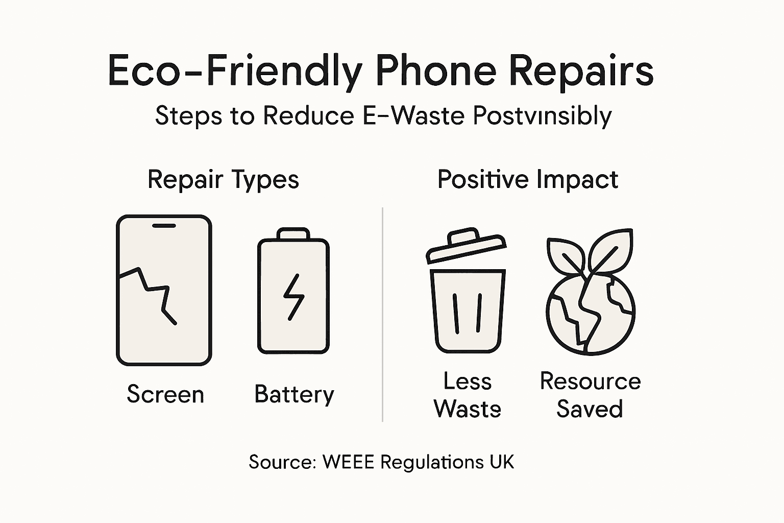 Infographic summarizing eco-friendly phone repair steps
