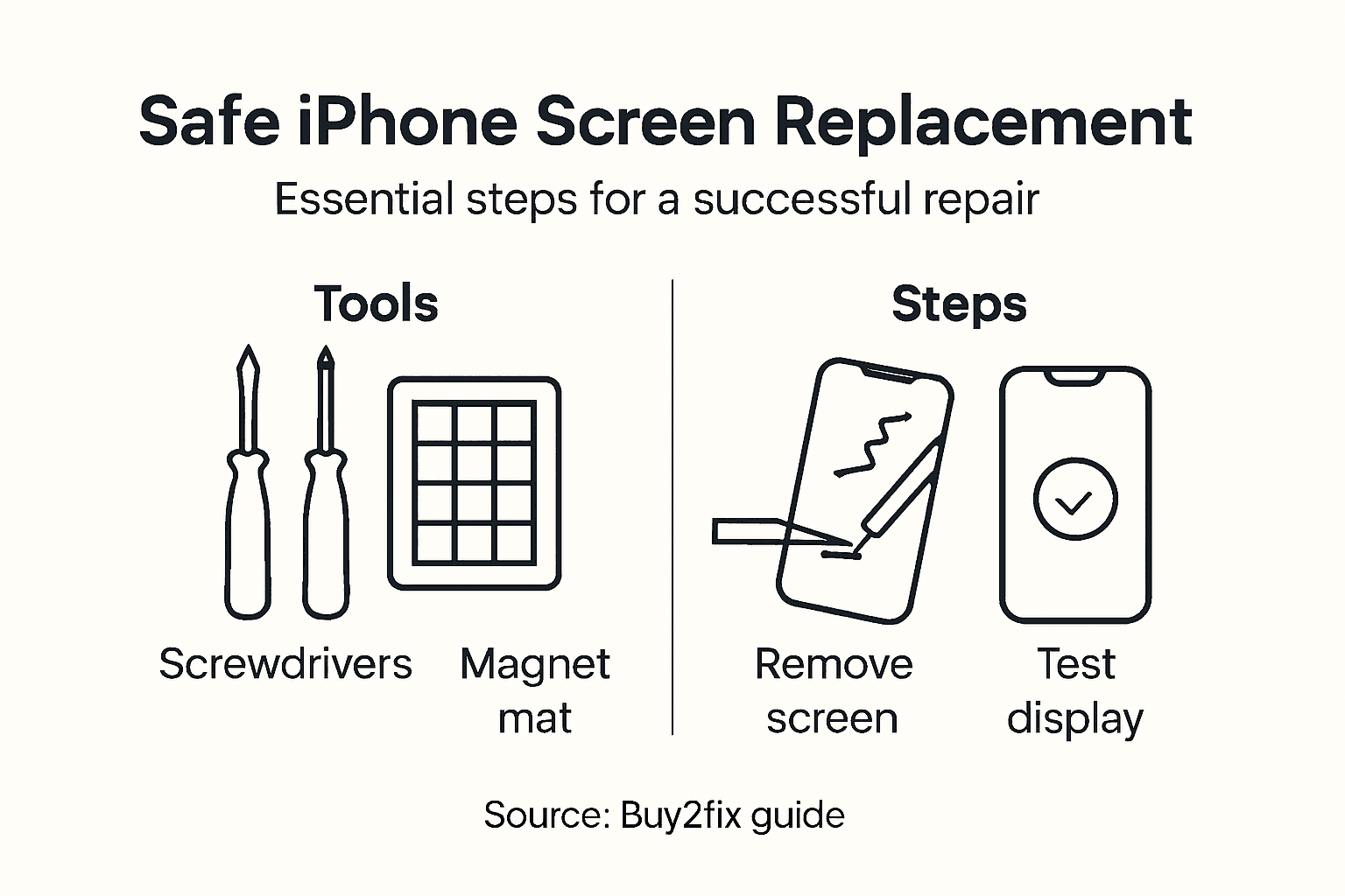 Infographic showing iPhone repair steps