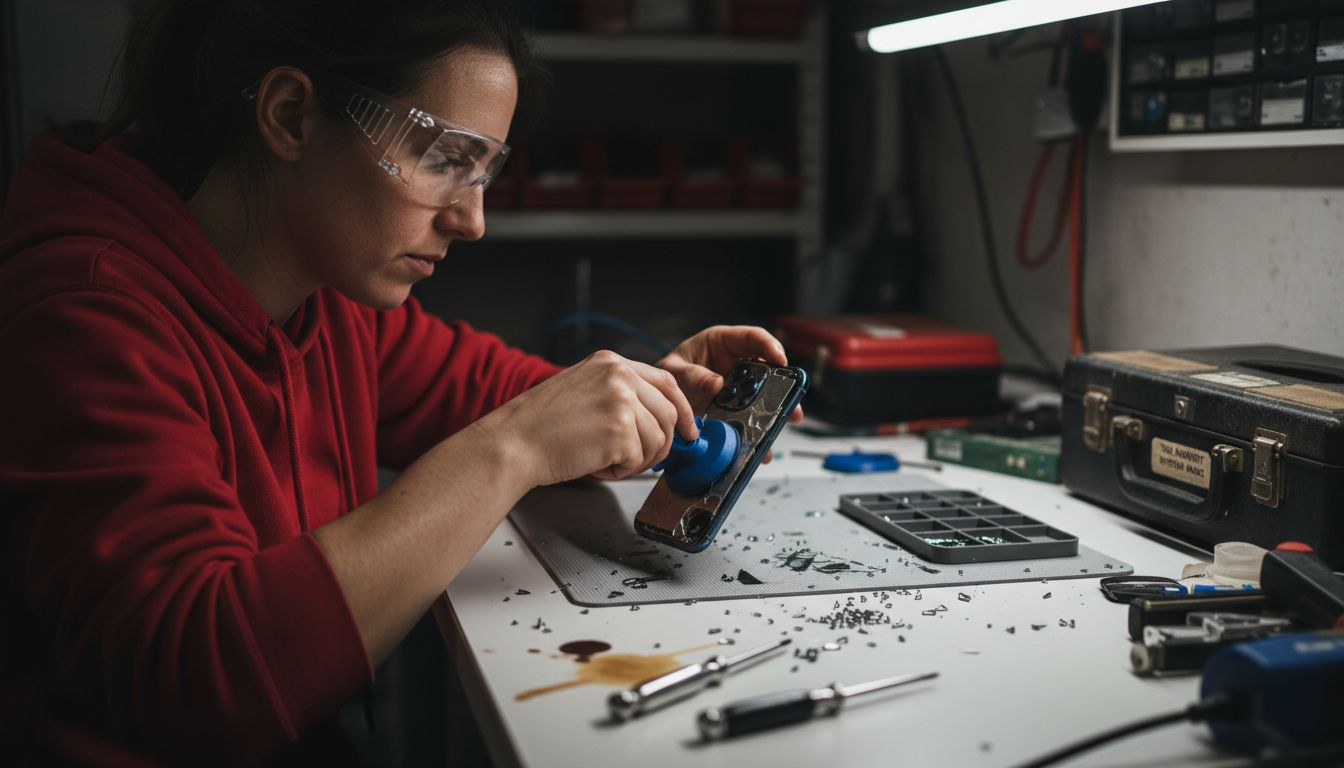 Removing cracked back glass from iPhone safely