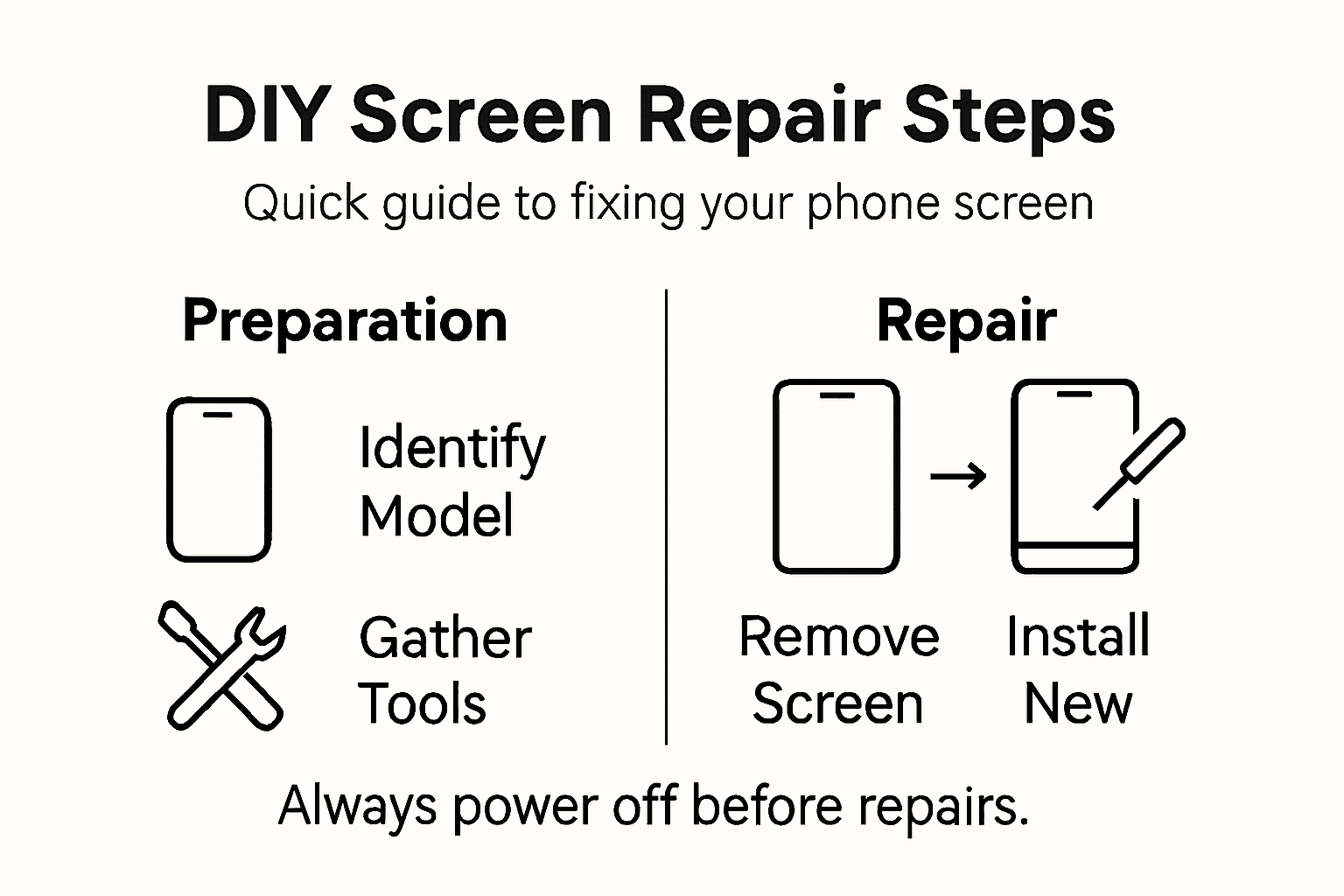 Infographic on DIY phone screen repair basics