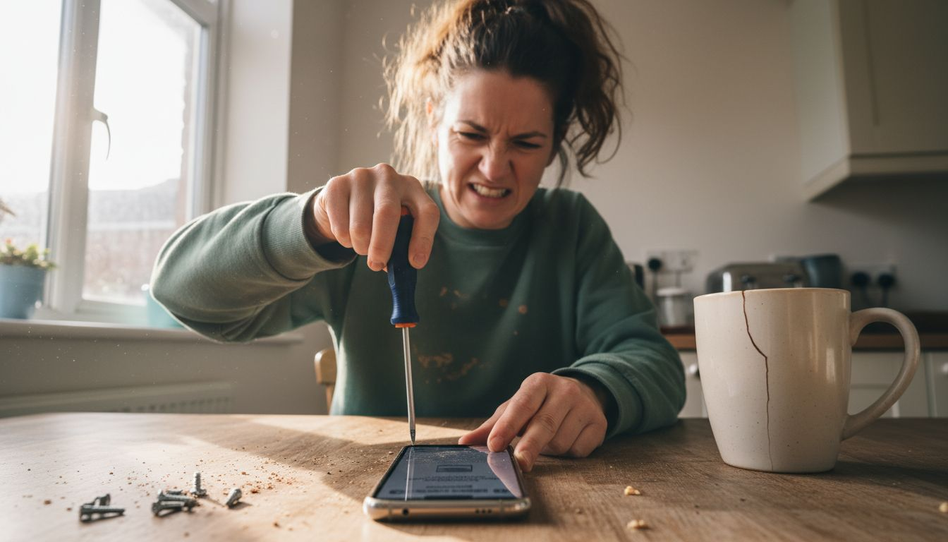 Wrong screwdriver damaging smartphone