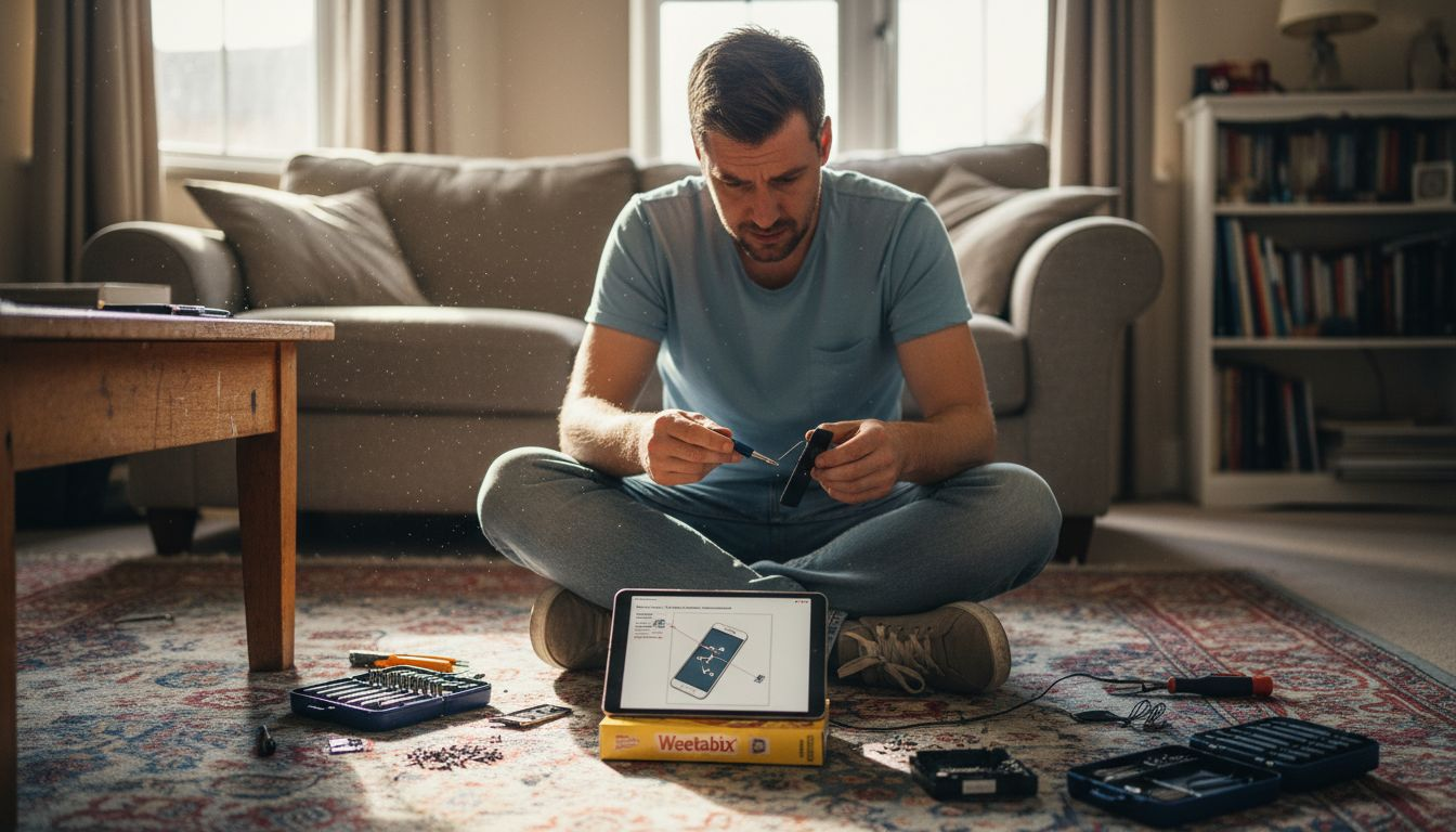 DIY phone screen repair tool setup