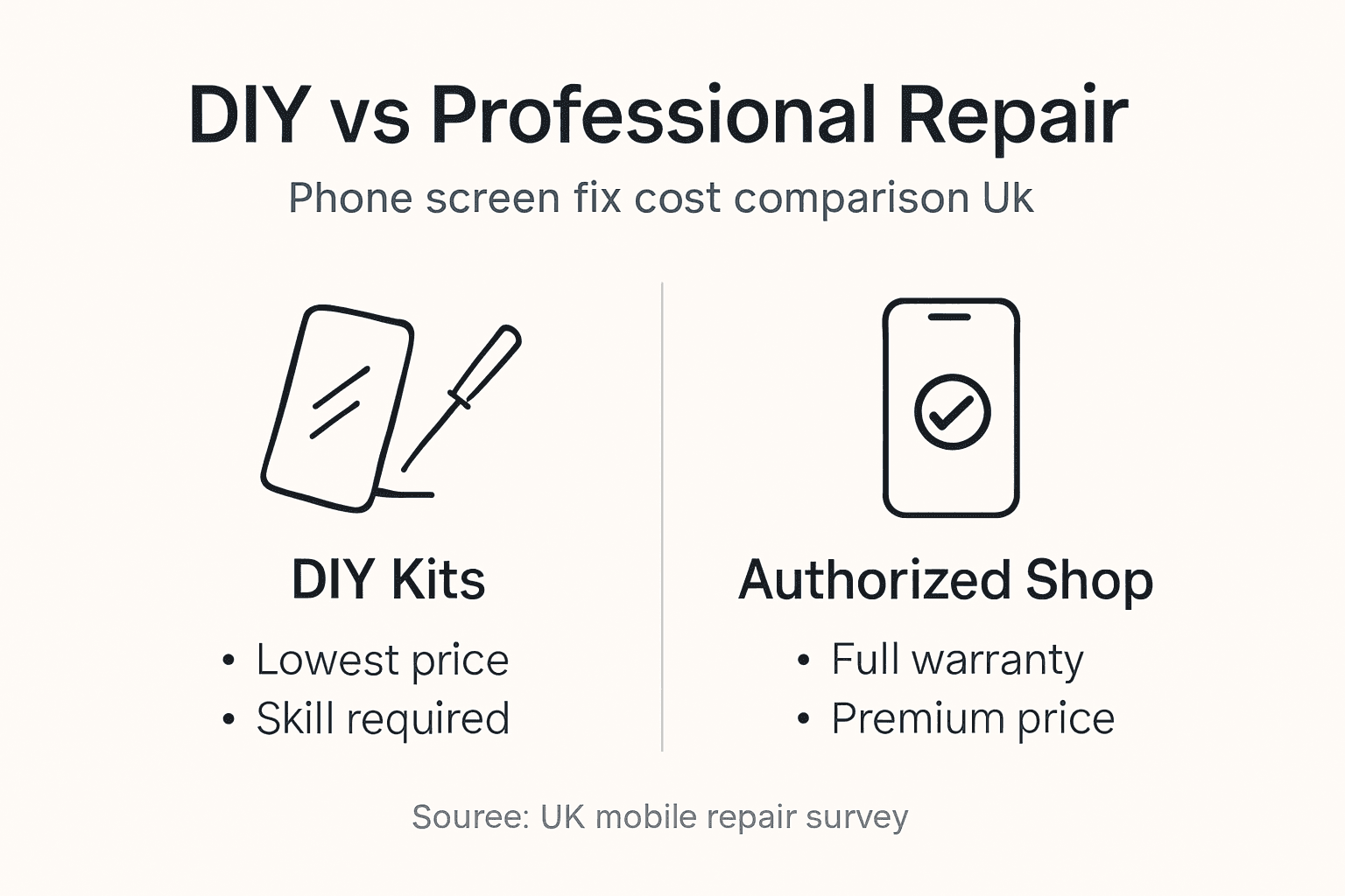Infographic comparing DIY and shop repair