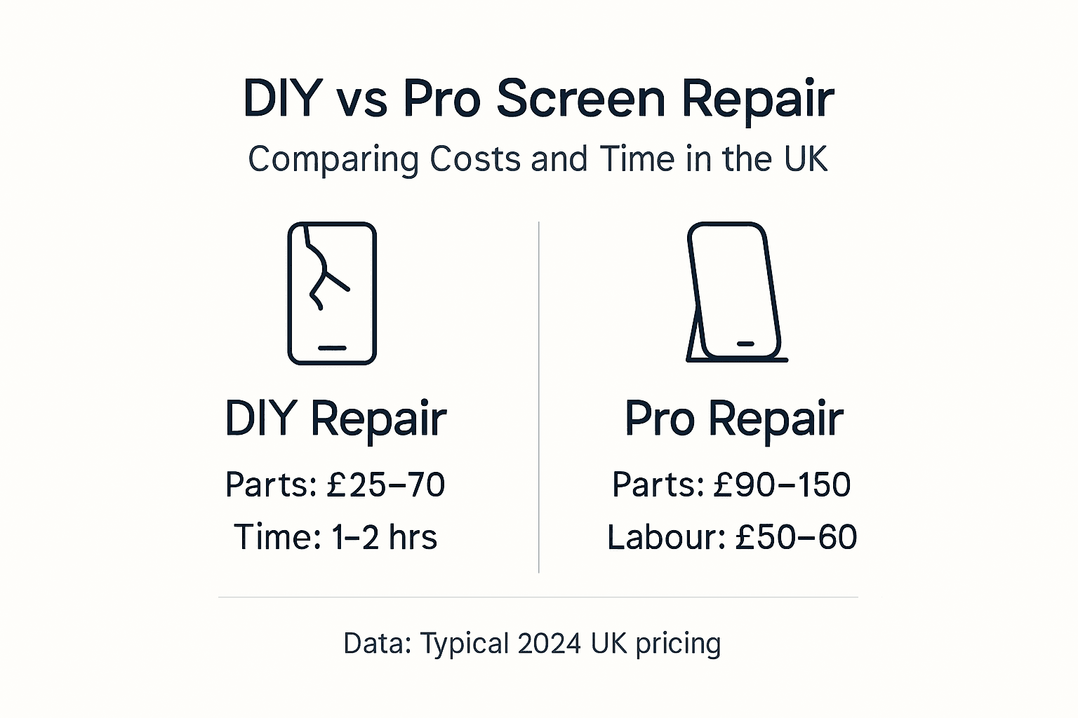 Infographic comparing DIY and professional repair costs