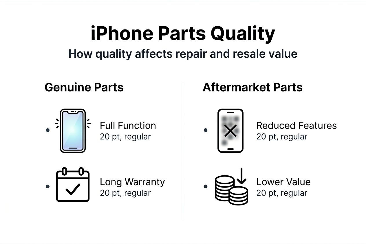 Infographic showing iPhone parts quality comparison