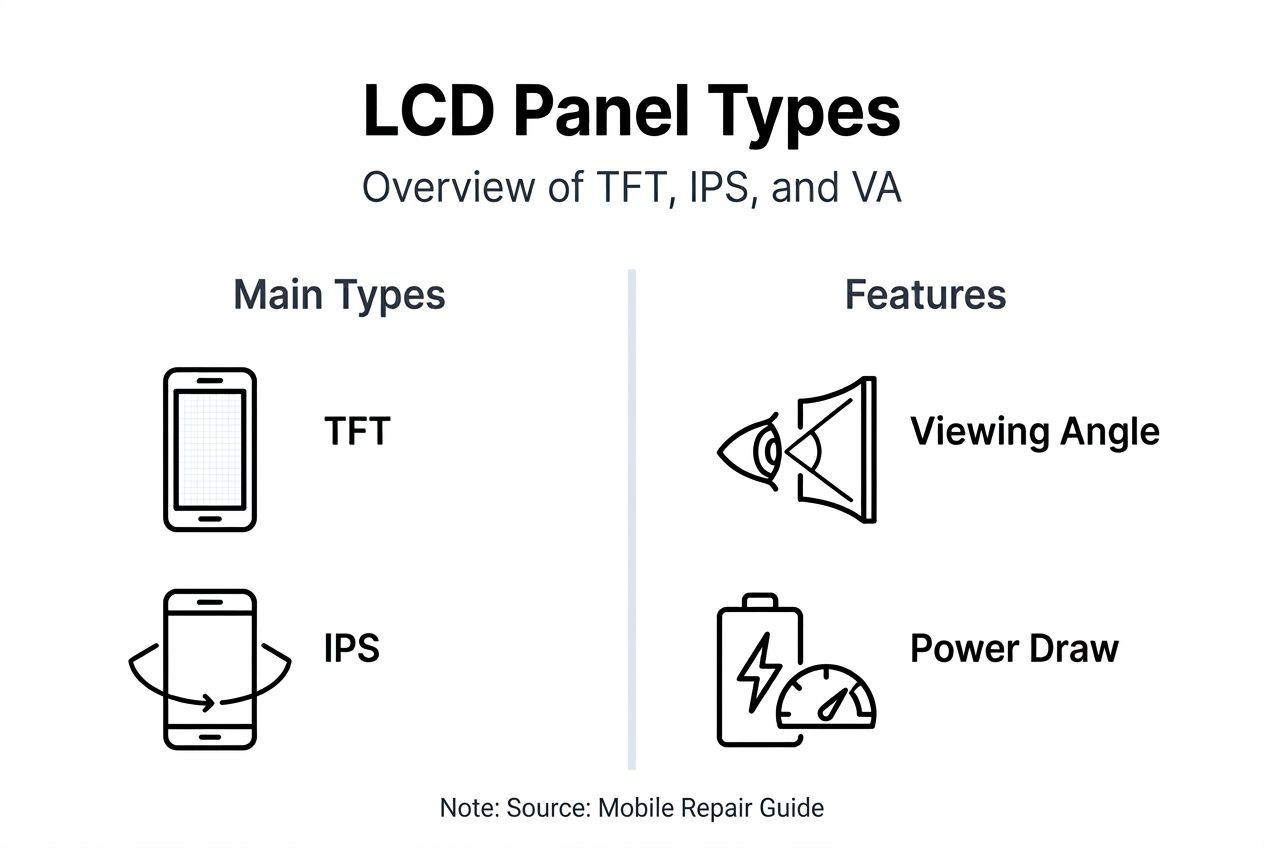 Infographic comparing LCD panel types and features