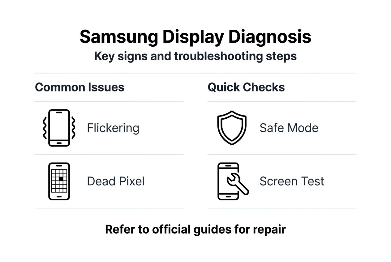 Infographic of Samsung display problem diagnosis