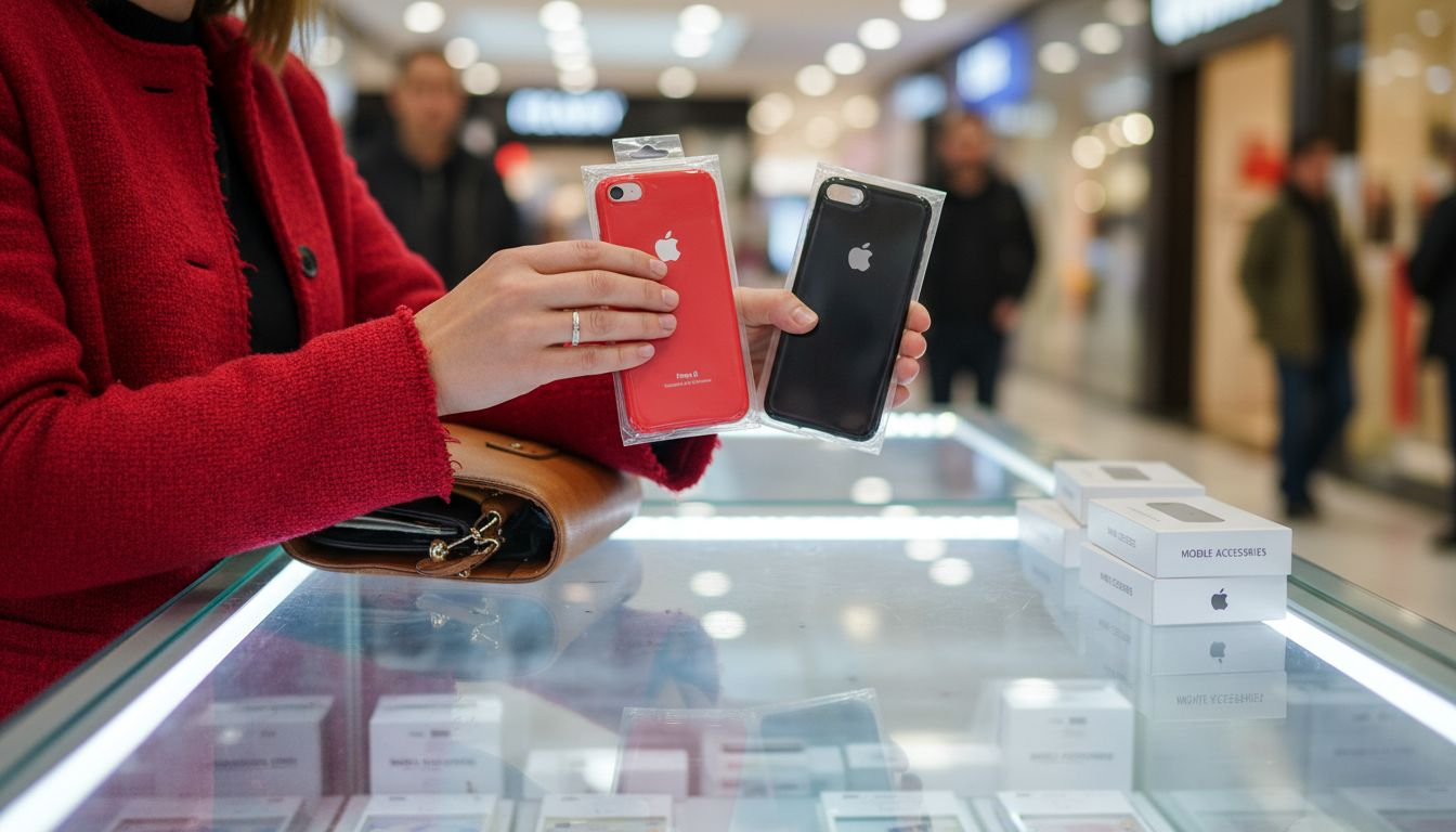 Person comparing genuine and aftermarket back covers