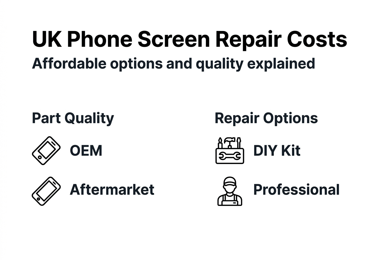 Infographic showing phone screen repair options