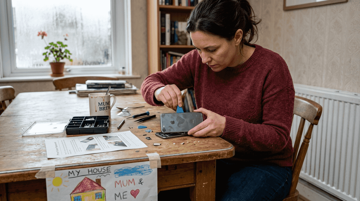 DIY phone screen repair process tools