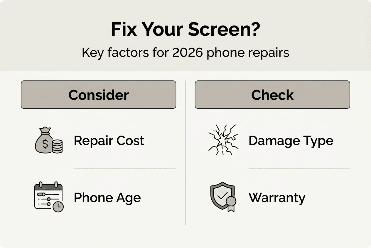 Infographic: factors on fixing cracked screens 2026