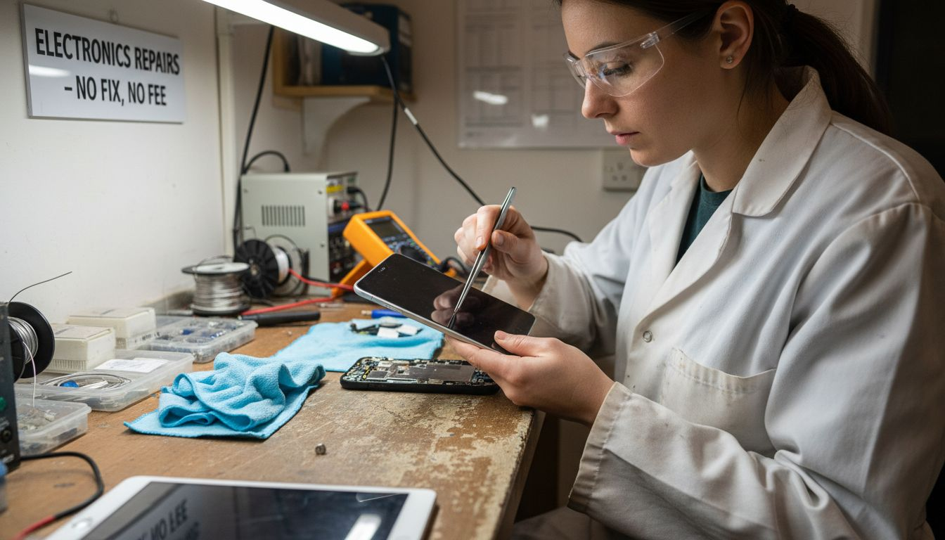 Technician handling fragile OLED panel