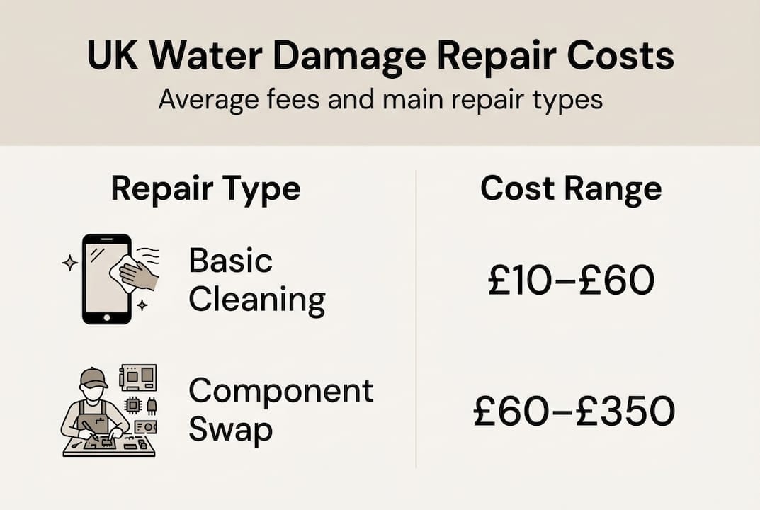 Infographic showing UK phone repair costs