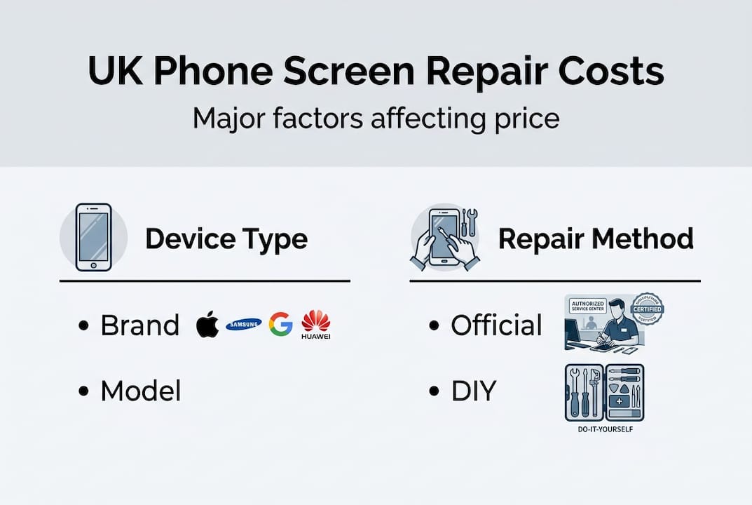 Infographic showing factors for repair cost