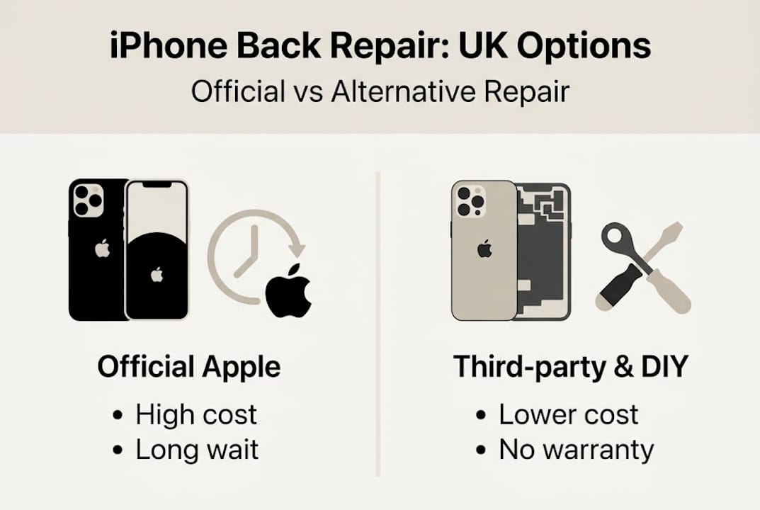 Infographic comparing UK iPhone repair options