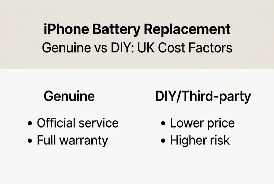 Infographic comparing iPhone battery replacement options
