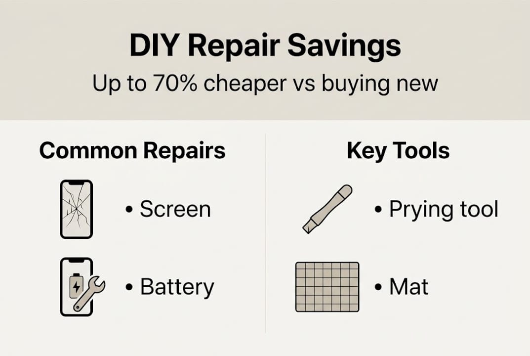 Infographic showing common repairs and savings