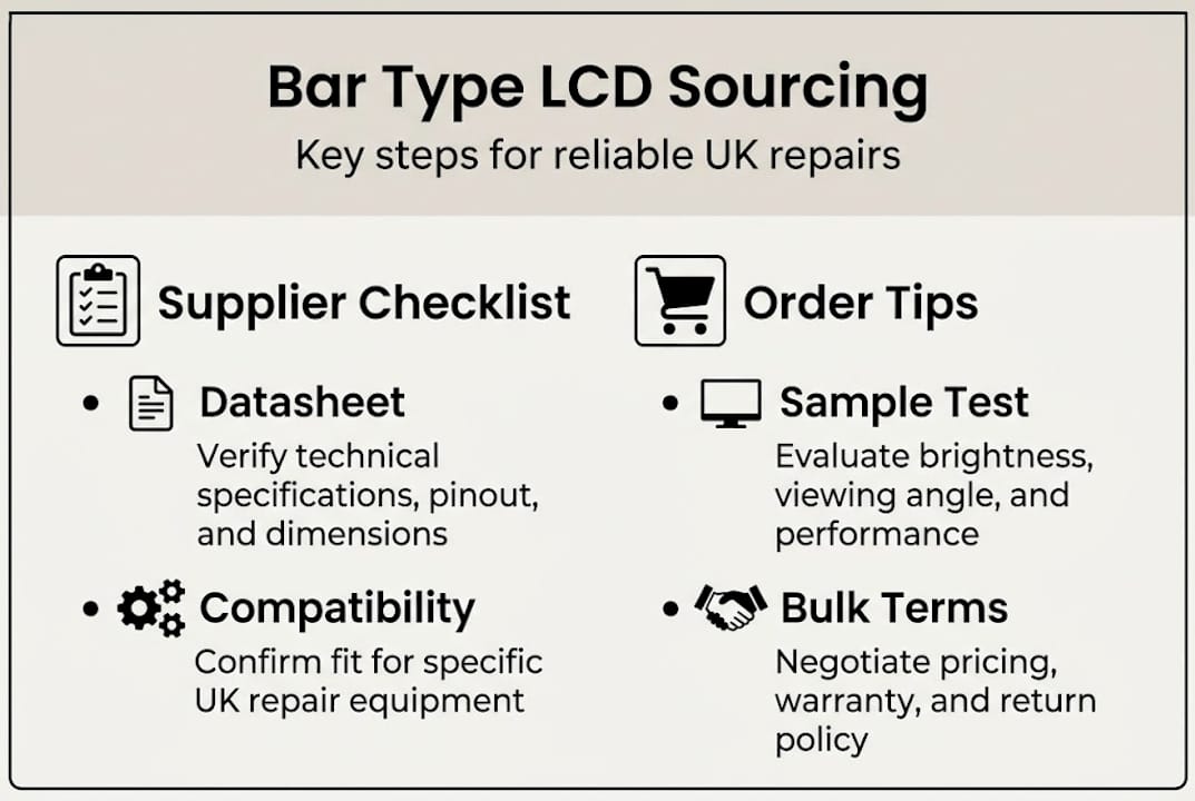 Infographic on sourcing bar type LCD panels