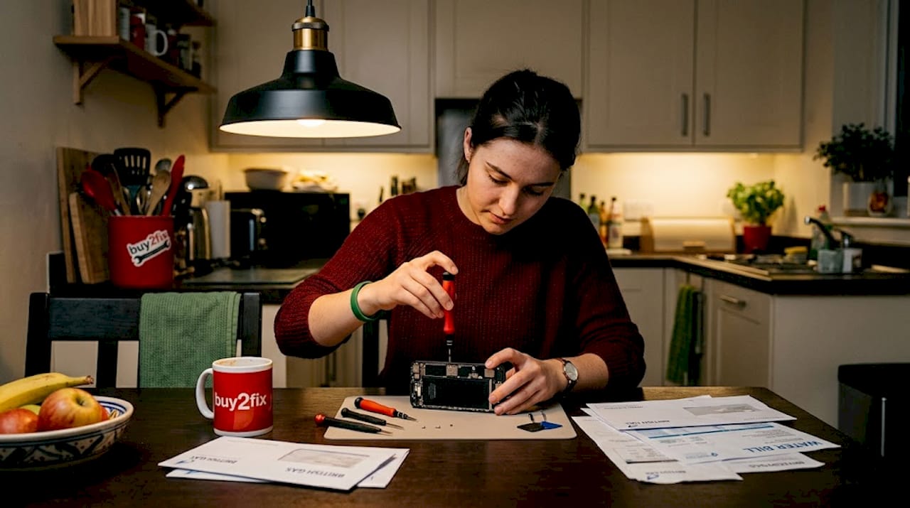 Woman attempts DIY phone port repair