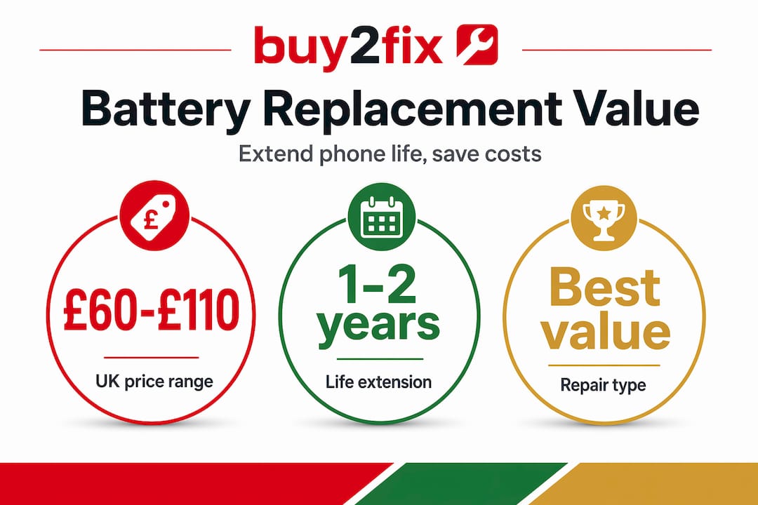 Infographic showing battery replacement value stats