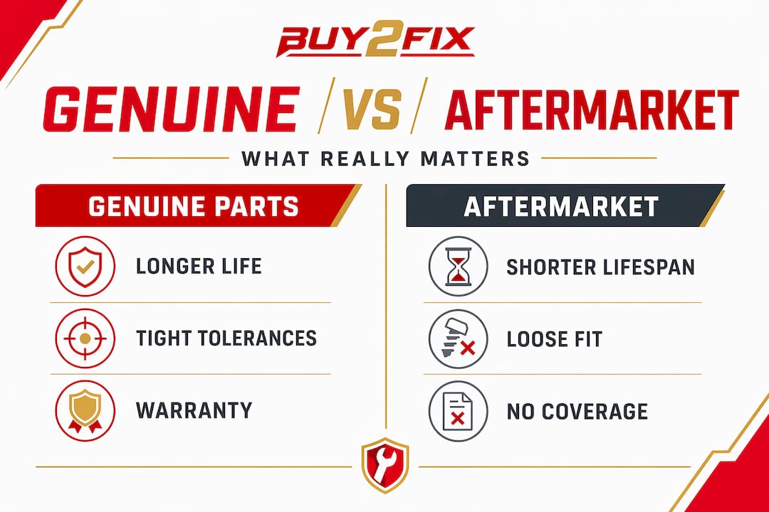 Infographic comparing genuine and aftermarket smartphone parts