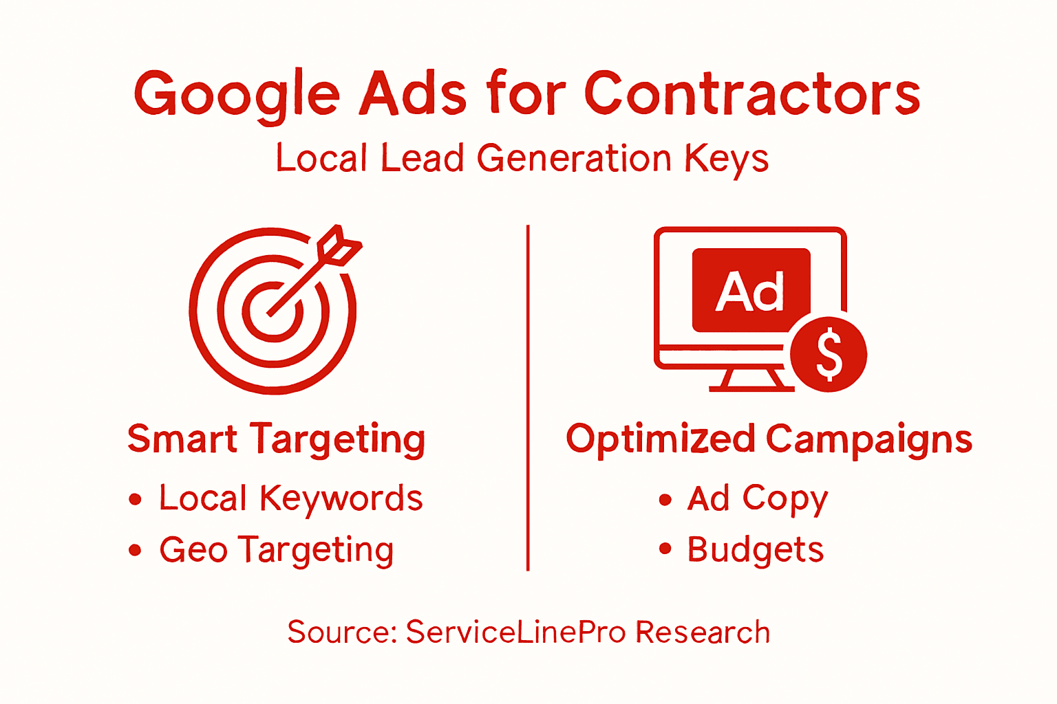 Infographic about Google Ads strategies for contractors
