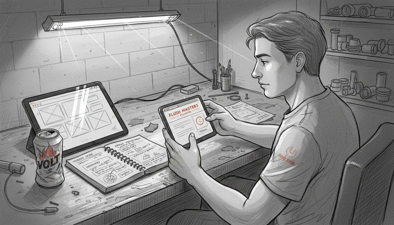 Technician testing local business website mobile