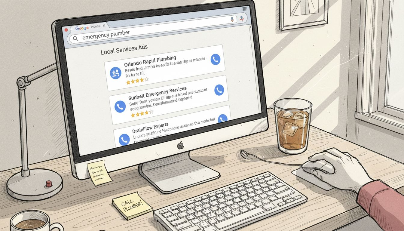 Google search results with Local Services Ads