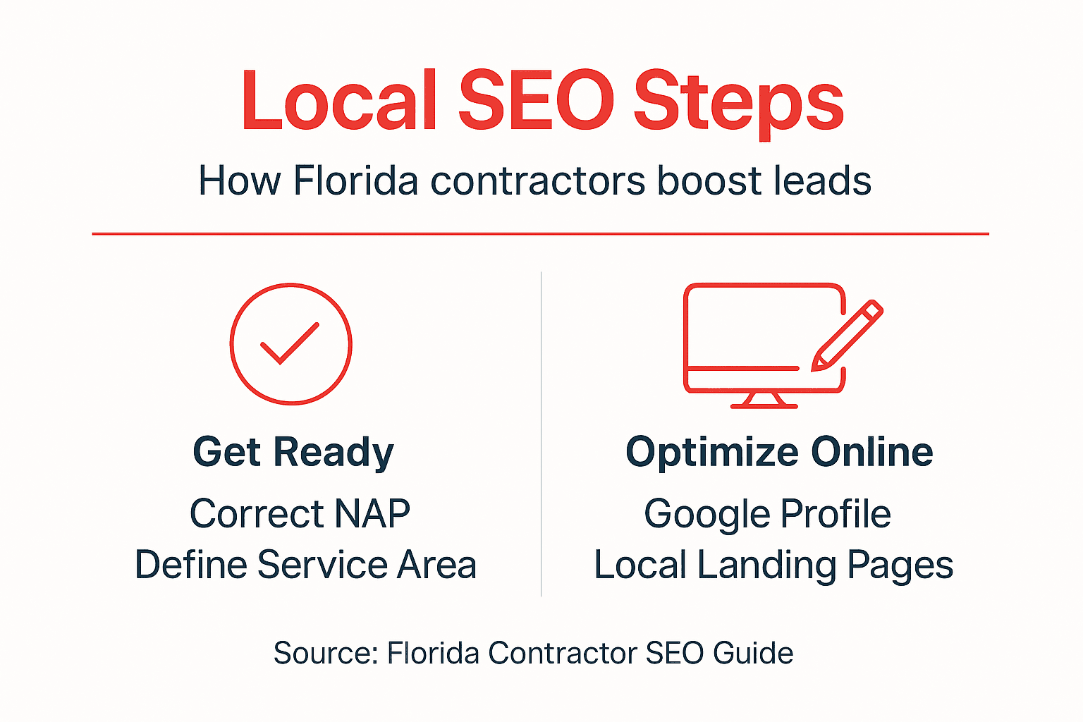Infographic summarizing local SEO for contractors