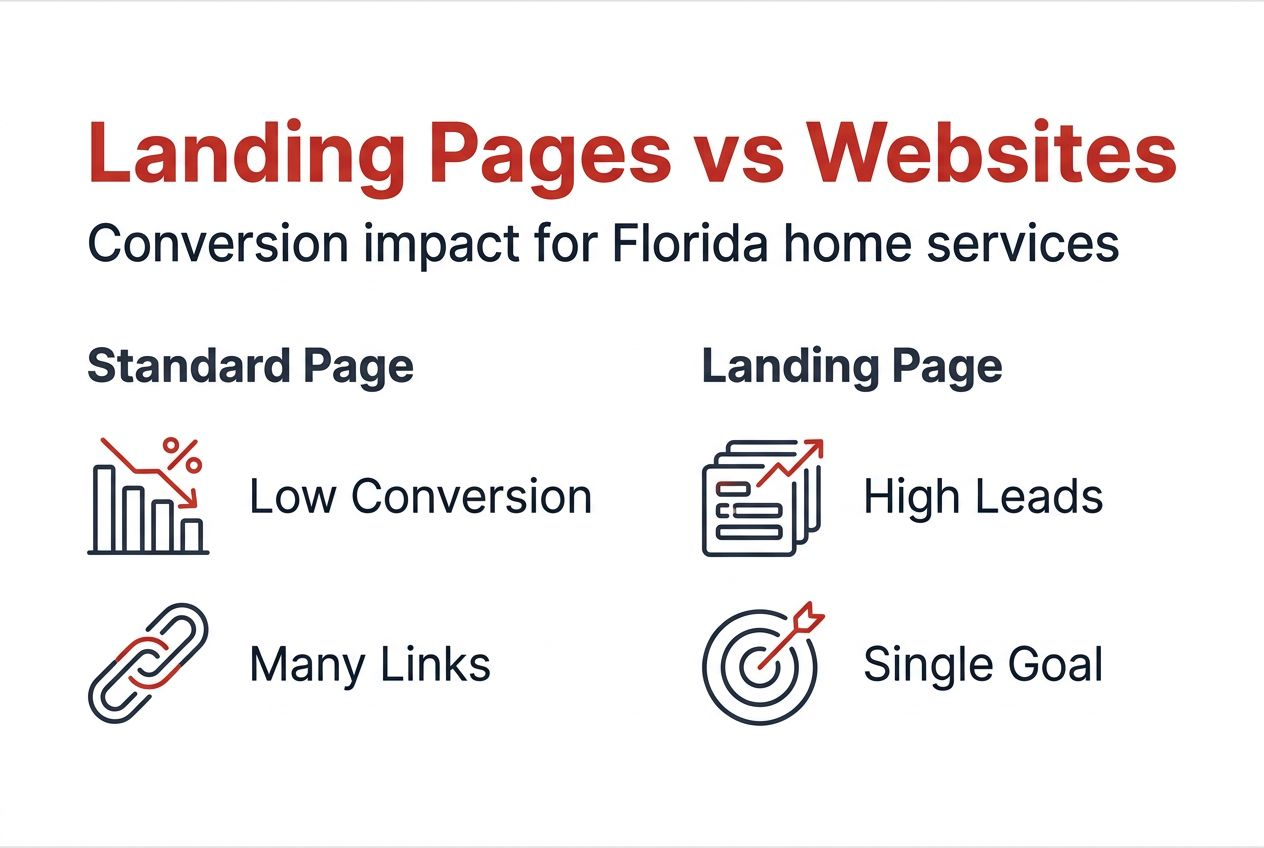 Infographic showing landing page conversion results