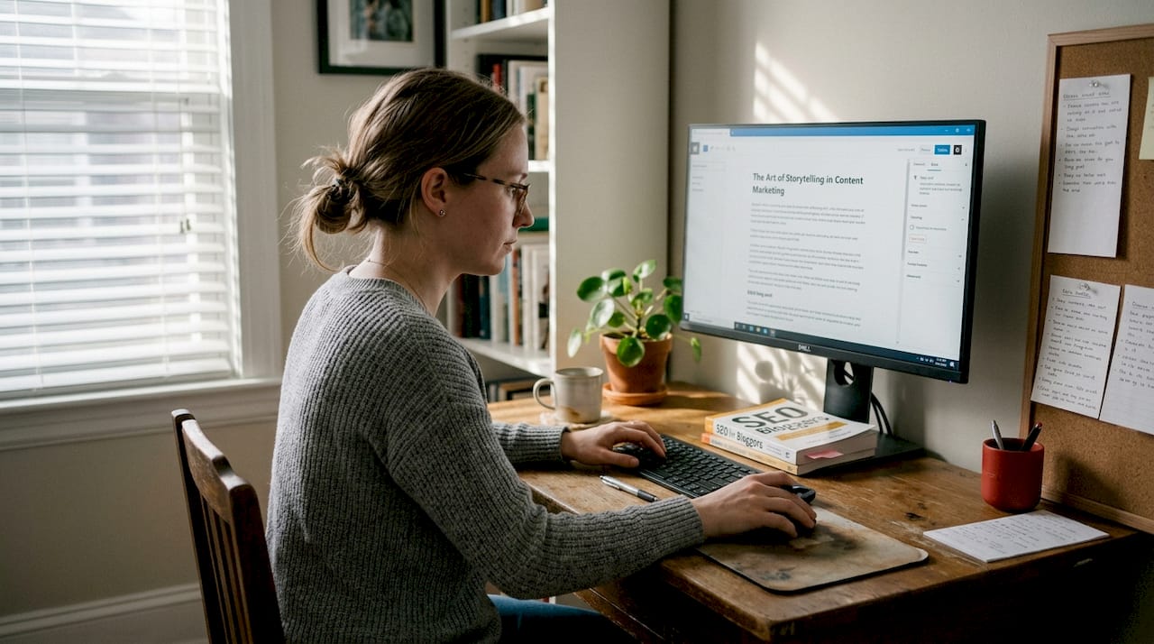 Content specialist editing blog post for SEO