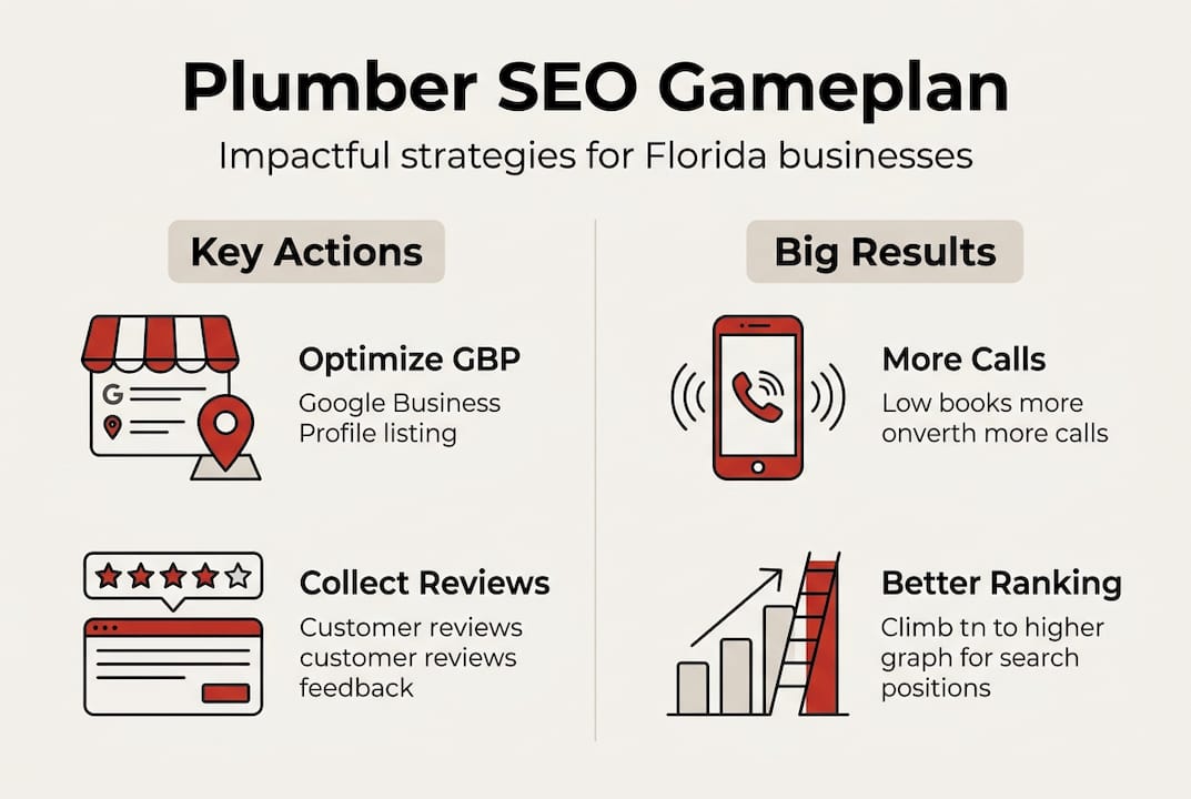 Infographic: plumber SEO actions and results