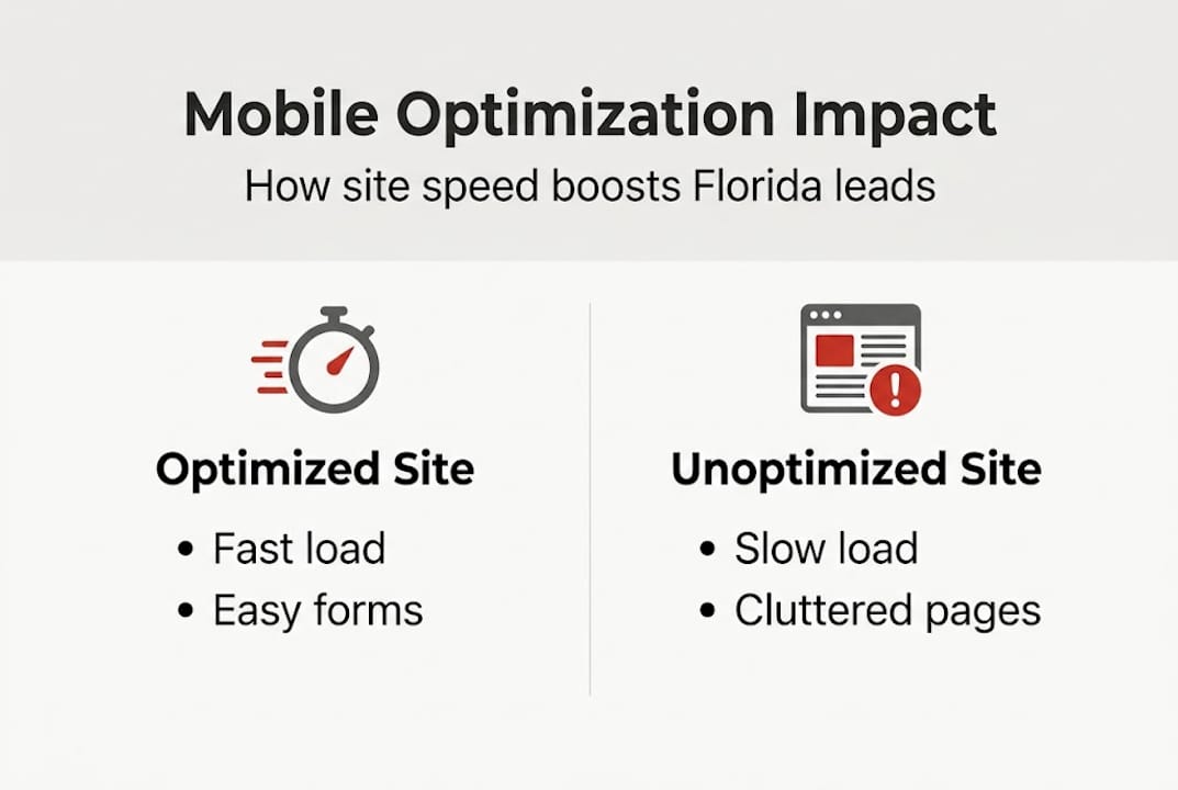 Infographic visualizing mobile versus unoptimized sites